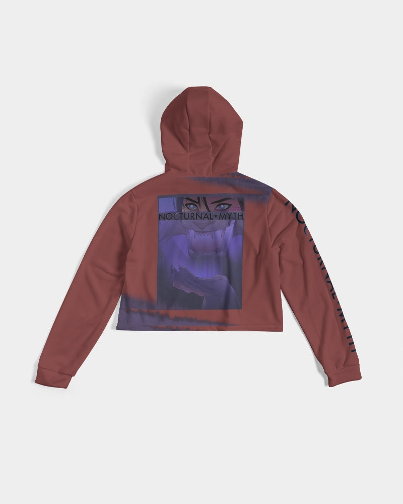 Nocturnal Myth Women's All-Over Print Cropped Hoodie