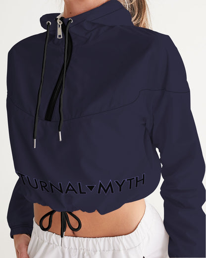 Nocturnal Myth Women's Dark Purple Cropped Windbreaker