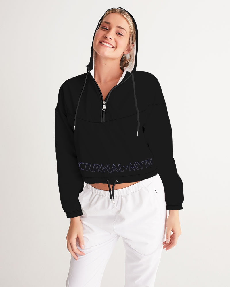 Solar Ash Women's Black Cropped Windbreaker