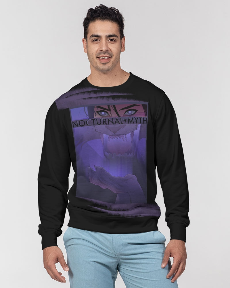 Nocturnal Myth Men's All-Over Print Classic French Terry Crewneck Pullover