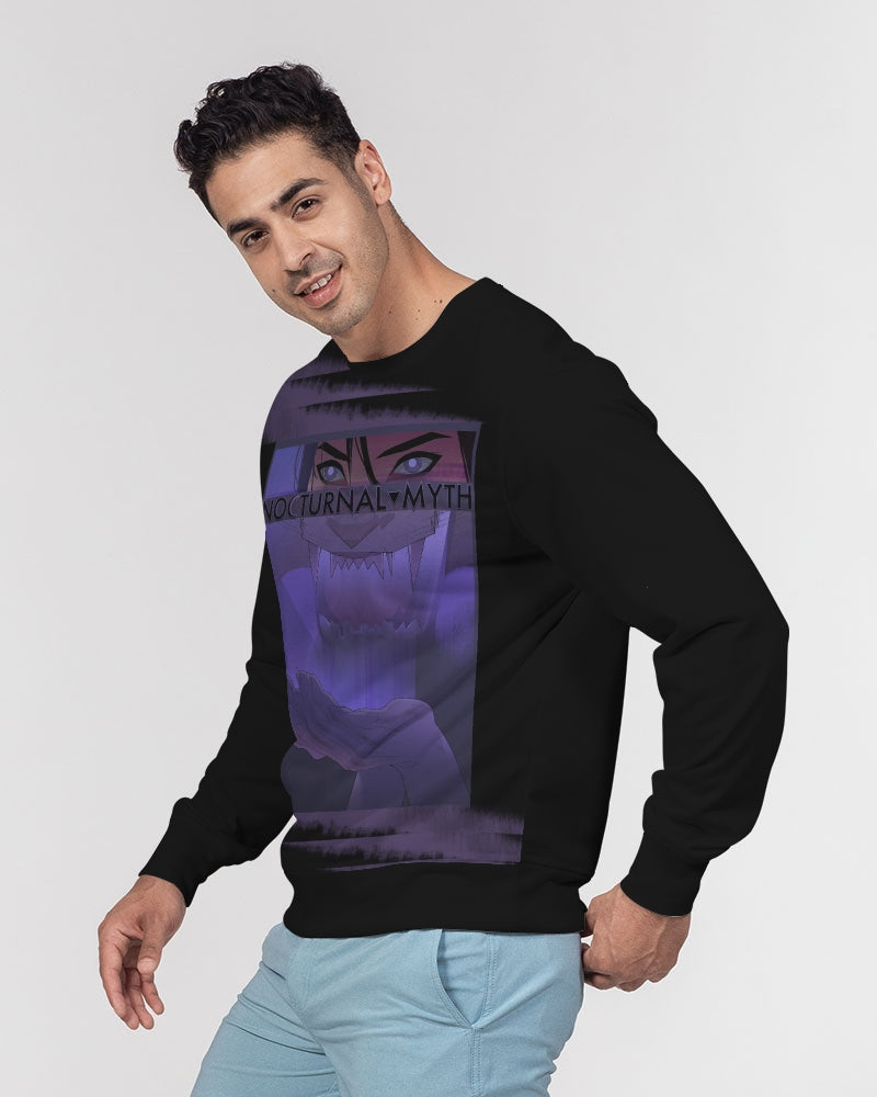 Nocturnal Myth Men's All-Over Print Classic French Terry Crewneck Pullover