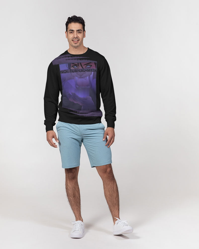 Nocturnal Myth Men's All-Over Print Classic French Terry Crewneck Pullover