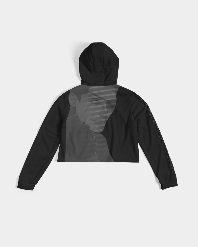 Solid Snake Women's Black Cropped Hoodie