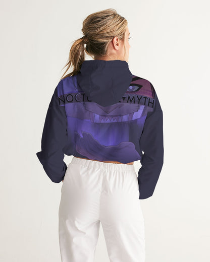 Nocturnal Myth Women's Dark Purple Cropped Windbreaker