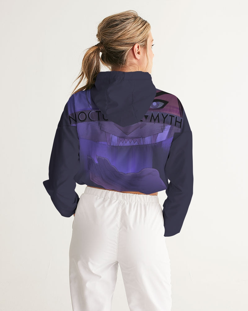 Nocturnal Myth Women's All-Over Print Cropped Windbreaker