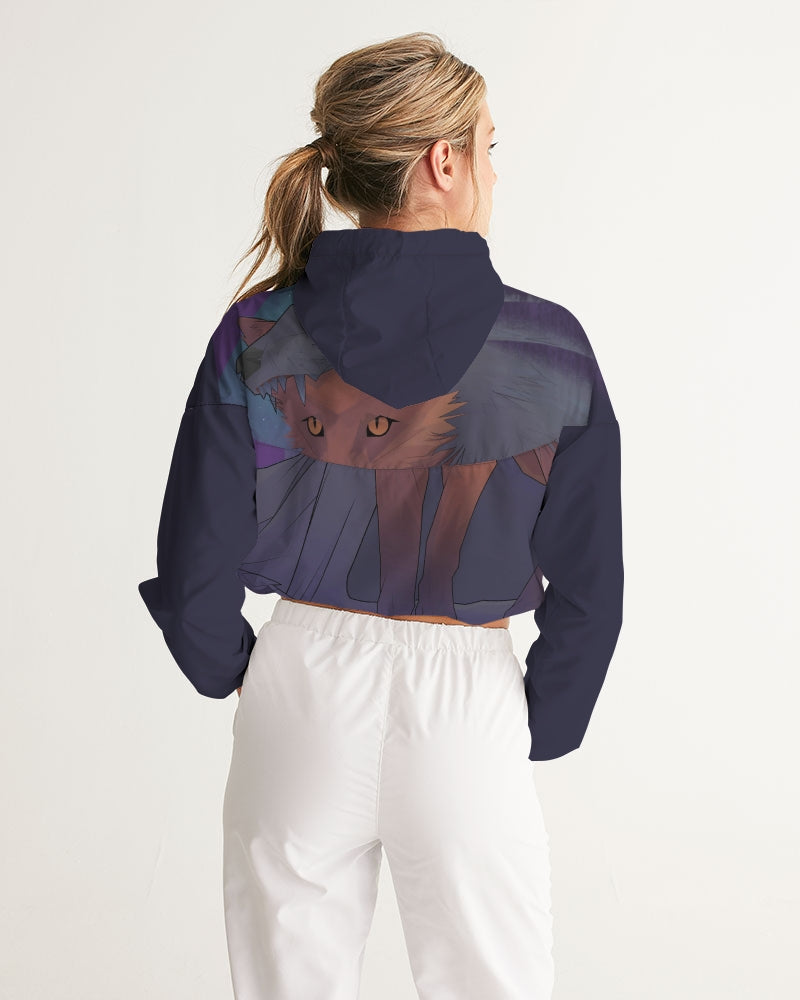 PRESTIGE Women's All-Over Print Cropped Windbreaker