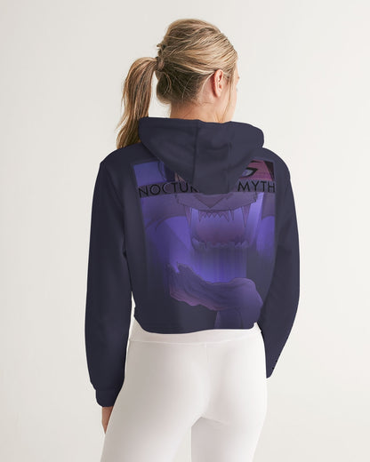 Nocturnal Myth Women's Dark Purple Cropped Hoodie