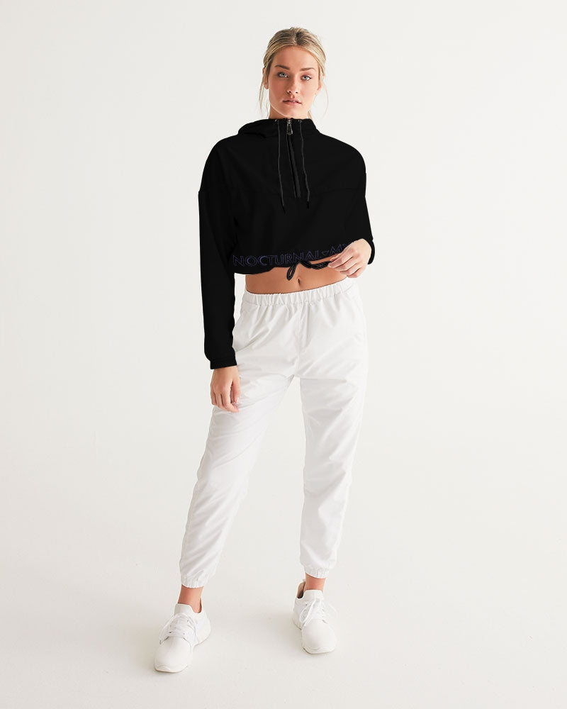 Solar Ash Women's Black Cropped Windbreaker