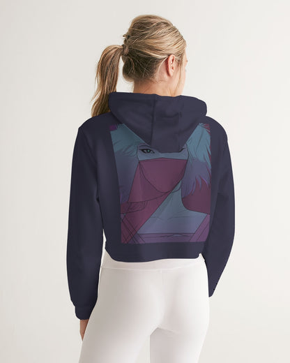 Drift Queen Women's Dark Purple Cropped Hoodie